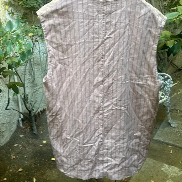We The Free Linen Blend Over sized Pinstripe Blazer Vest - Picture 7 of 9